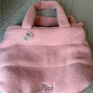 Pink Sherpa Tote Bag